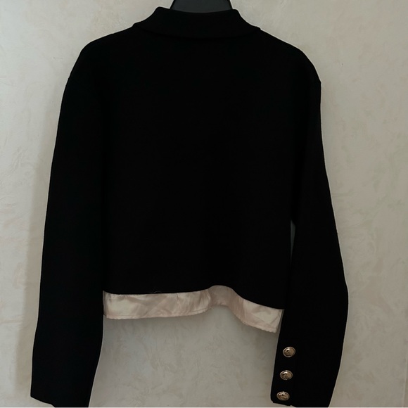 New Season SANDRO Haylo Layered Look Cardigan contrast hem size 36 - Picture 7 of 8